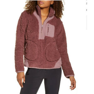 Zella Faux Shearling Half Zip‎ Pullover
